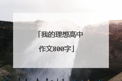 我的理想高中作文800字