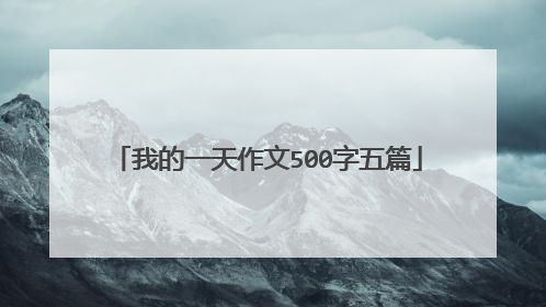 我的一天作文500字五篇