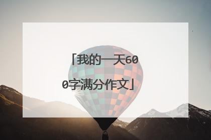 我的一天600字满分作文