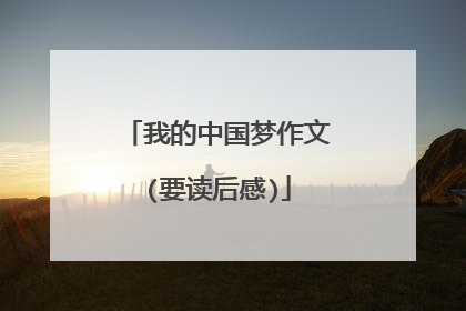我的中国梦作文(要读后感)