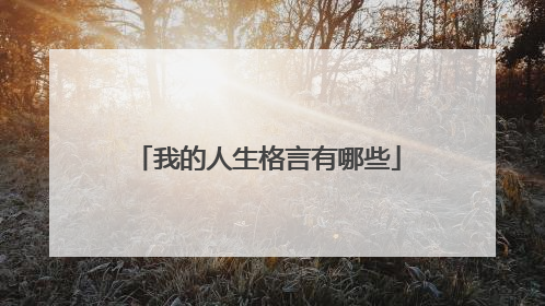我的人生格言有哪些