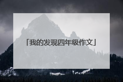 我的发现四年级作文