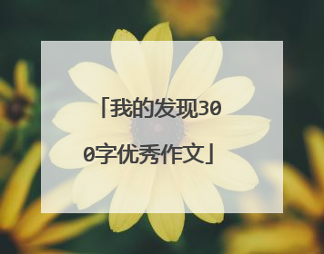 我的发现300字优秀作文