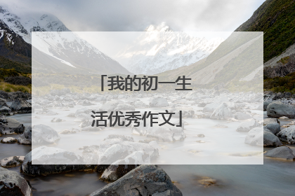 我的初一生活优秀作文