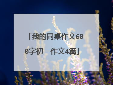 我的同桌作文600字初一作文4篇