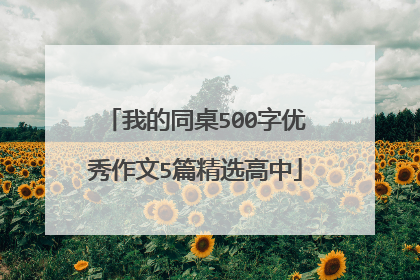 我的同桌500字优秀作文5篇精选高中