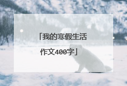 我的寒假生活作文400字