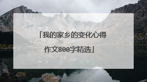 我的家乡的变化心得作文800字精选