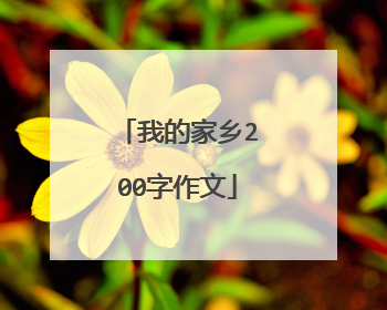 我的家乡200字作文