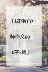 我的好老师作文600字5篇
