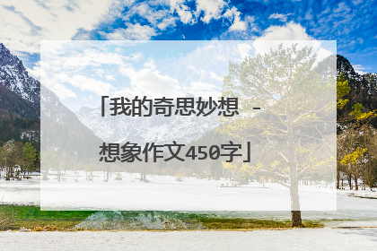我的奇思妙想 - 想象作文450字