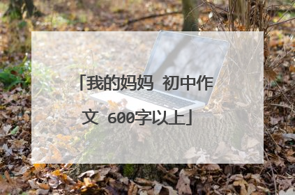我的妈妈 初中作文 600字以上