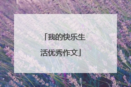 我的快乐生活优秀作文