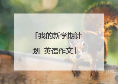 我的新学期计划 英语作文
