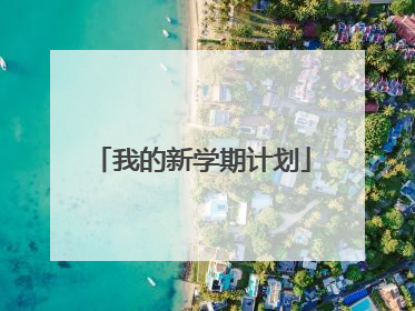 我的新学期计划