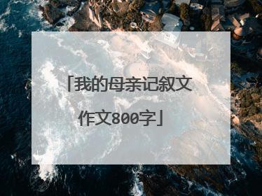 我的母亲记叙文作文800字