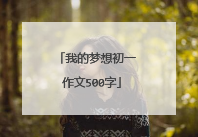 我的梦想初一作文500字