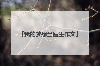 我的梦想当医生作文