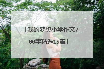 我的梦想小学作文700字精选15篇