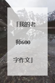 我的老师600字作文