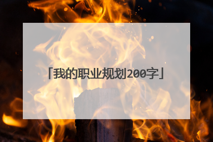 我的职业规划200字