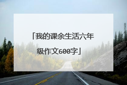 我的课余生活六年级作文600字