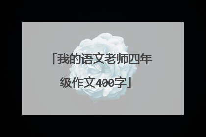 我的语文老师四年级作文400字