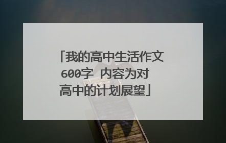 我的高中生活作文600字 内容为对高中的计划展望