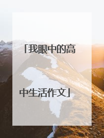 我眼中的高中生活作文