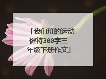 我们班的运动健将300字三年级下册作文