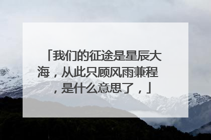 我们的征途是星辰大海，从此只顾风雨兼程，是什么意思了，