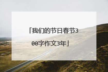 我们的节日春节300字作文3年