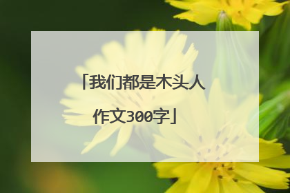 我们都是木头人作文300字