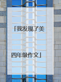 我发现了美四年级作文