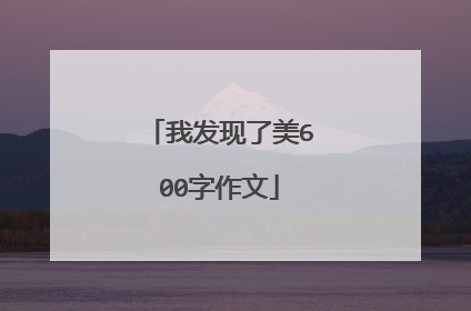 我发现了美600字作文