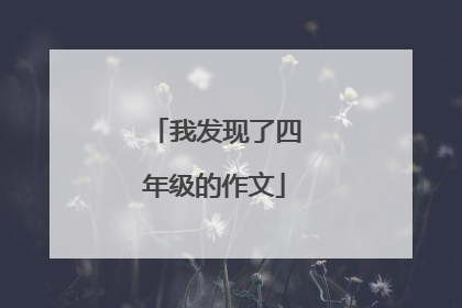 我发现了四年级的作文