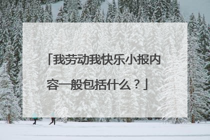 我劳动我快乐小报内容一般包括什么？