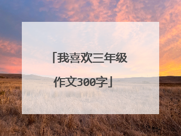 我喜欢三年级作文300字