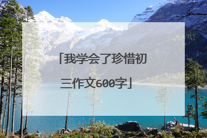 我学会了珍惜初三作文600字