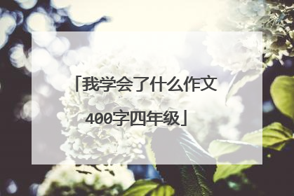 我学会了什么作文400字四年级