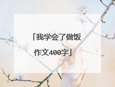 我学会了做饭作文400字