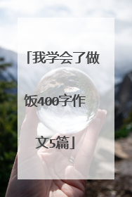 我学会了做饭400字作文5篇