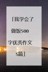 我学会了做饭500字优秀作文5篇