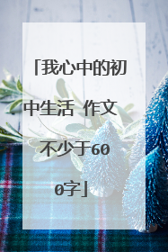 我心中的初中生活 作文 不少于600字