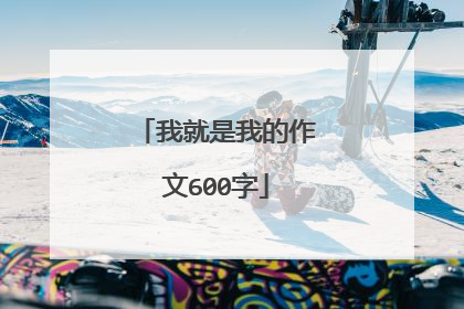 我就是我的作文600字