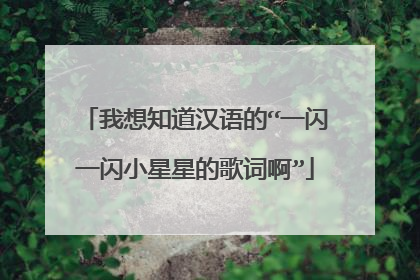 我想知道汉语的“一闪一闪小星星的歌词啊”