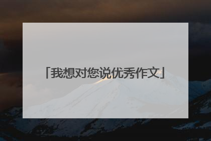 我想对您说优秀作文