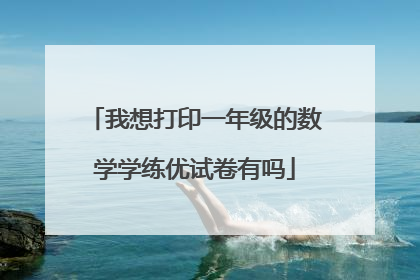 我想打印一年级的数学学练优试卷有吗