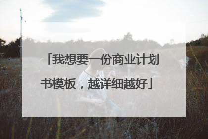我想要一份商业计划书模板,越详细越好