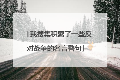 我搜集积累了一些反对战争的名言警句